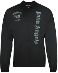 Palm Angels - Pa Dollar Long-Sleeve Polo Shirt - Lyst