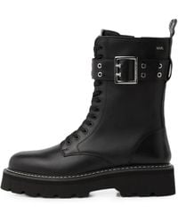 KARL LAGERFELD - Kyla Lace-Up Buckle Boots - Lyst