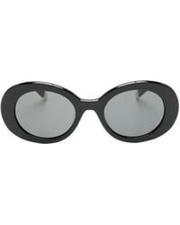 Benetton - Logo-Plaque Round-Frame Sunglasses - Lyst