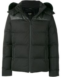fendi reversible fur hood padded jacket