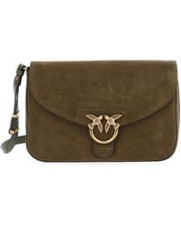 Pinko - Love Birds Suede Shoulder Bag - Lyst