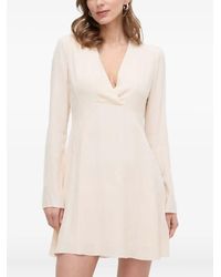 Patrizia Pepe - V-Neck Long-Sleeve Mini Dress - Lyst