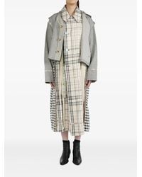 Commun's - Layered Check Coat - Lyst
