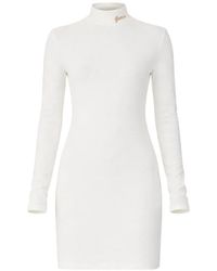 Guess - Long-Sleeve Logo-Embroidery Mini Dress - Lyst