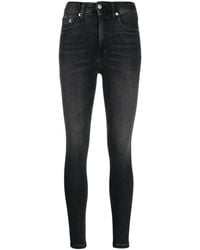 Calvin Klein - Skinny-Jeans mit hohem Bund - Lyst