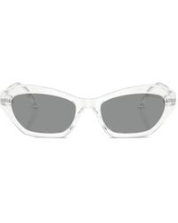 Swarovski - Crystal-Embellishment Geometic-Frame Sunglasses - Lyst