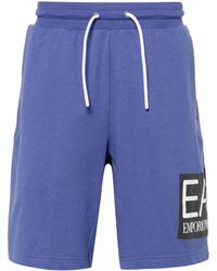 EA7 - Pantalones cortos de chándal con logo - Lyst