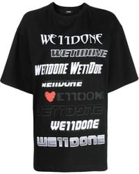 we11done - Logo-Print Cotton T-Shirt - Lyst