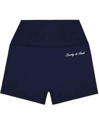 Sporty & Rich - Logo-Print Mini Shorts - Lyst