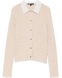 Maje - Beaded-Collar Cardigan - Lyst