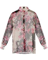 Tessitura Body Couture - Floral-Print Silk Shirt - Lyst