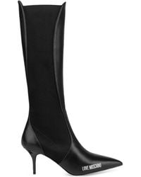 Love Moschino - Leather Knee-High Boots - Lyst