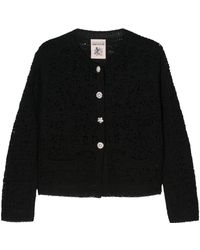 Semicouture - Crystal Embellished-buttons Cardigan - Lyst