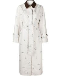 Sleeper - Neutral Yason Floral Print Trench Coat - Women's - Polyester - Lyst