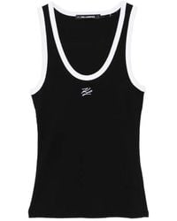 KARL LAGERFELD - Autograph Logo Tank Top - Lyst