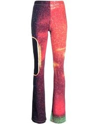 MM6 by Maison Margiela - Abstract-Pattern Print Flared Trousers - Lyst