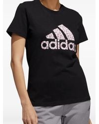 adidas - Leopard-print logo T-shirt - Lyst