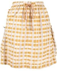 STORY mfg. - Check-Print Drawstring Skirt - Lyst