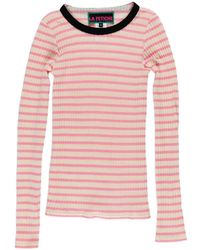 La Fetiche - Jackie Striped Ribbed-Knit T-Shirt - Lyst