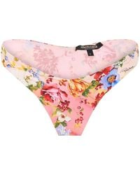Roberto Cavalli - Bas De Bikini Fleuri À Plaque Logo - Lyst