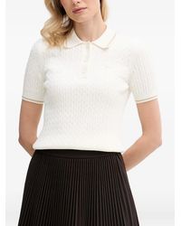 Lacoste - Cable-Knit Polo Shirt - Lyst