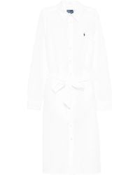 Polo Ralph Lauren - Long Sleeves Shirt Midi Dress - Lyst