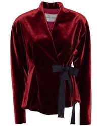 Alberta Ferretti - Velvet Bow-Detail Jacket - Lyst