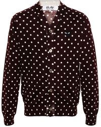 COMME DES GARÇONS PLAY - Polka-Dot Wool Cardigan - Lyst