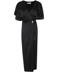 Raquel Diniz - Anastasia Draped Midi Dress - Lyst