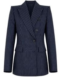 Pinko - Pinstripe-Pattern Double-Breasted Blazer - Lyst