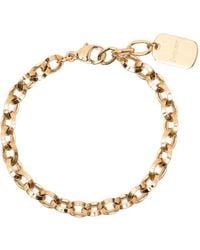 Saint Laurent - Logo-Plaque Cable-Link Bracelet - Lyst