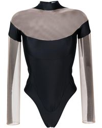 Mugler - Mesh-panelled Bodysuit - Lyst