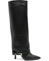 GISÉL MOIRÉ - 90Mm Leather Buckle-Detail Boots - Lyst