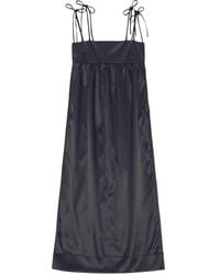 Ganni - Sleeveless Satin Maxi Dress - Lyst