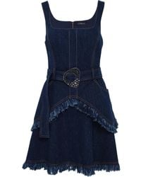 Alexis - Macey Mini-Jurk Met Franje En Ceintuur - Lyst