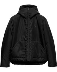 Prada - Chaqueta Con Capucha Y Bolsillo De Parche - Lyst