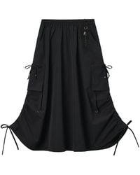 Izzue - Ruched-Sides Cargo Maxi Skirt - Lyst