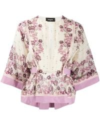 DSquared² - Bluse Mit Blumen-Print - Lyst