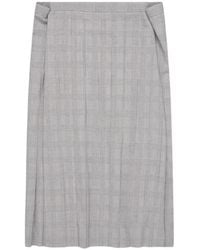 Junya Watanabe - Pleated Prince-Of-Wales Check Midi Skirt - Lyst