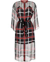 Ports 1961 - Check-pattern Silk Midi Dress - Lyst