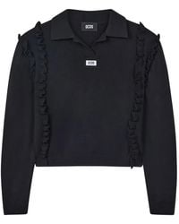 Gcds - Polo Medusa Crop Con Ruches - Lyst