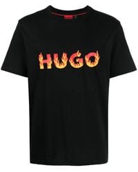 HUGO - T-shirt Danda à logo flamme - Lyst