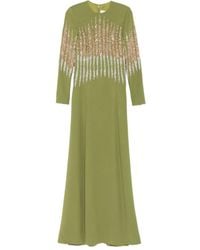 Dina Melwani - Abito Lungo Con Paillettes - Lyst