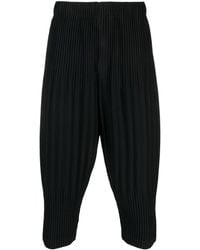 Homme Plissé Issey Miyake - Pleated Tapered Cropped Trousers - Lyst
