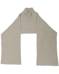 MM6 by Maison Margiela - Half-Zip Ribbed Scarf - Lyst