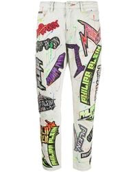 Philipp Plein - Logo-patch Paint Splatter Jeans - Lyst