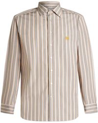 Etro - Gestreiftes Hemd Mit Pegaso-Stickerei - Lyst