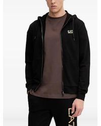EA7 - Logo-Detail Zip-Up Hoodie - Lyst