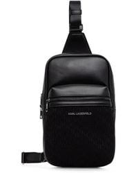 KARL LAGERFELD - Monogram-Pattern Logo-Plaque Backpack - Lyst