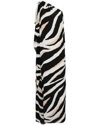 Elie Saab - Zebra-Print Silk Dress - Lyst